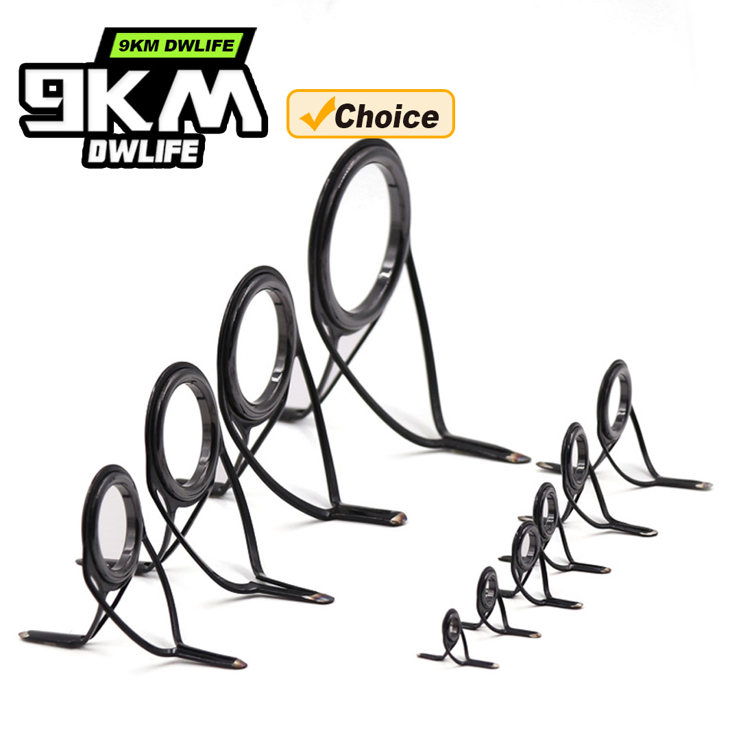 Fishing Rod Guide Replacement - Zestaw 9KM OB Zakrzywionych Przelotek do