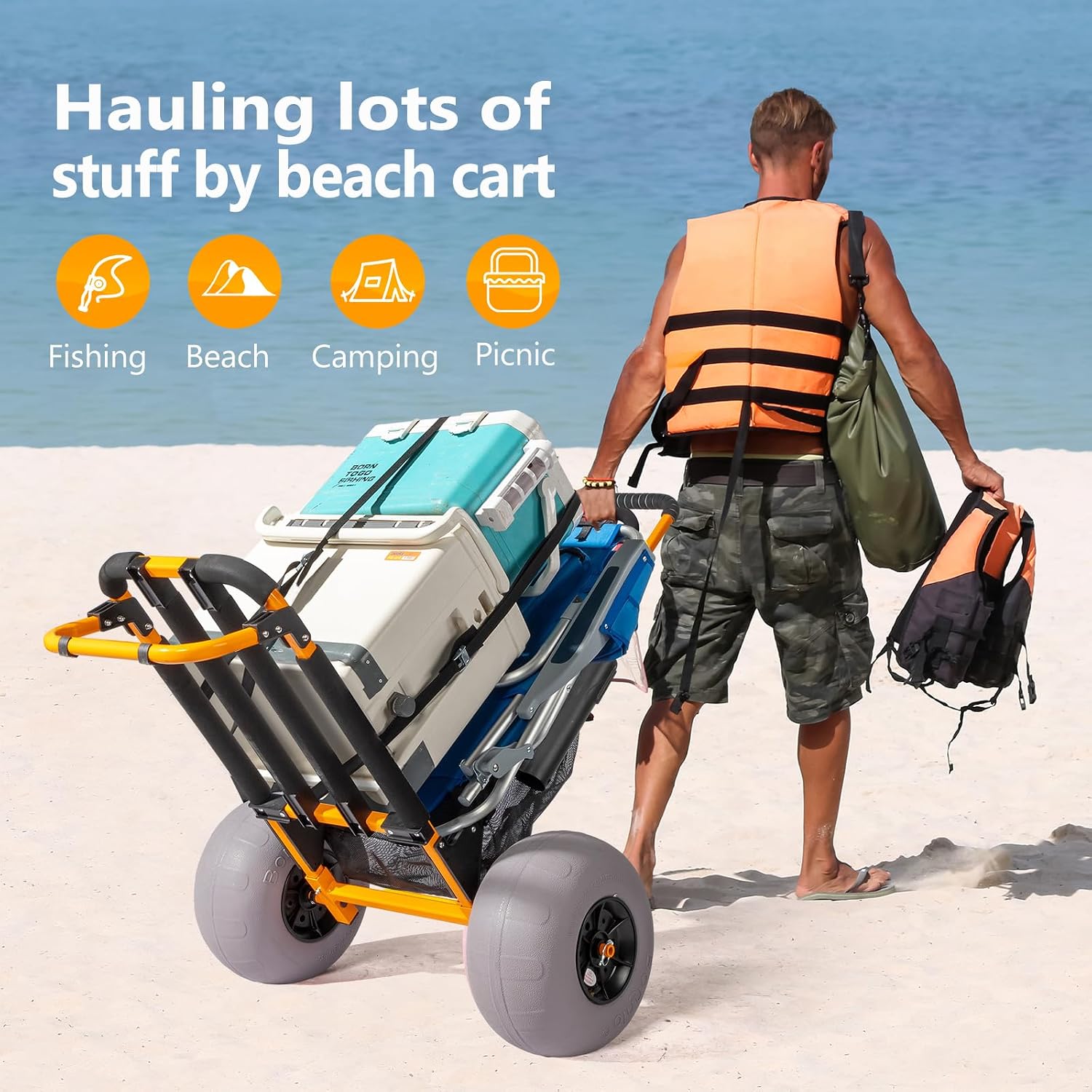 Wózek plażowy Bonnlo, wózek do – Fishing Rod Holder recenzja i cena